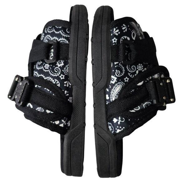 DRACO Slides Mens Shoes Size 5, 5.5, 6 Black Bandana Sandals Bandana NEW + Bag - Picture 5 of 12